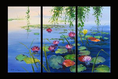 Dafen Oil Painting on canvas water lily -set276